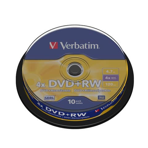 DVD+RW Verbatim 4.7 GB  in confezione da 10 dvd-rw - 43488